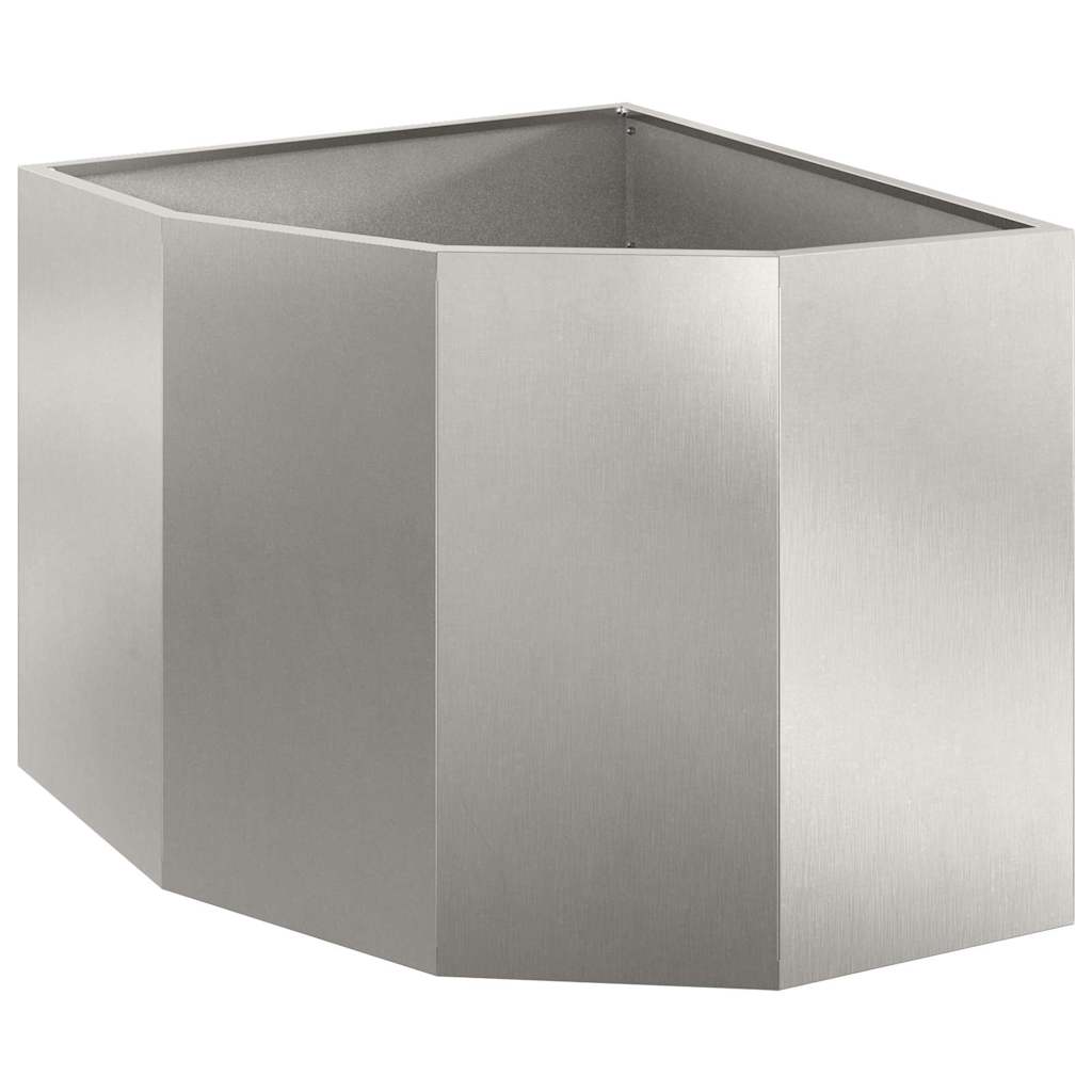 Vidaxx jardinière d'angle argent 60 x 60 x 50 cm acier inoxydable