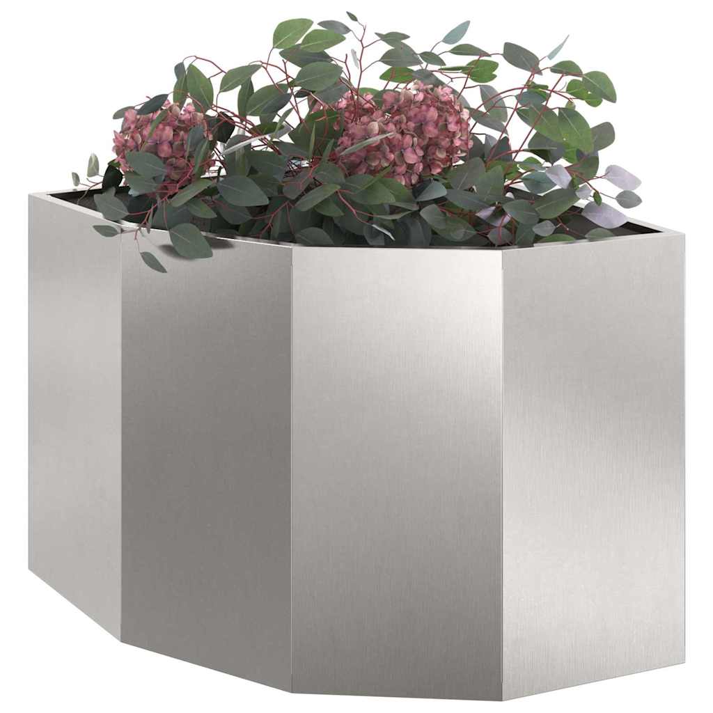 Vidaxx jardinière d'angle argent 60 x 60 x 50 cm acier inoxydable