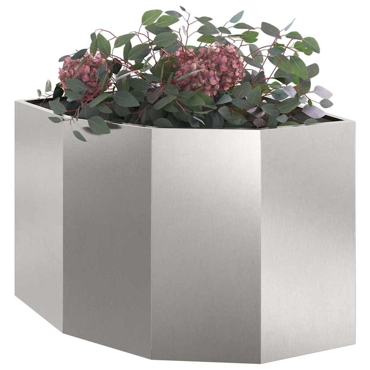 Vidaxx jardinière d'angle argent 60 x 60 x 50 cm acier inoxydable