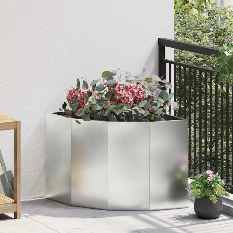 Vidaxx jardinière d'angle argent 60 x 60 x 50 cm en acier galvanisé