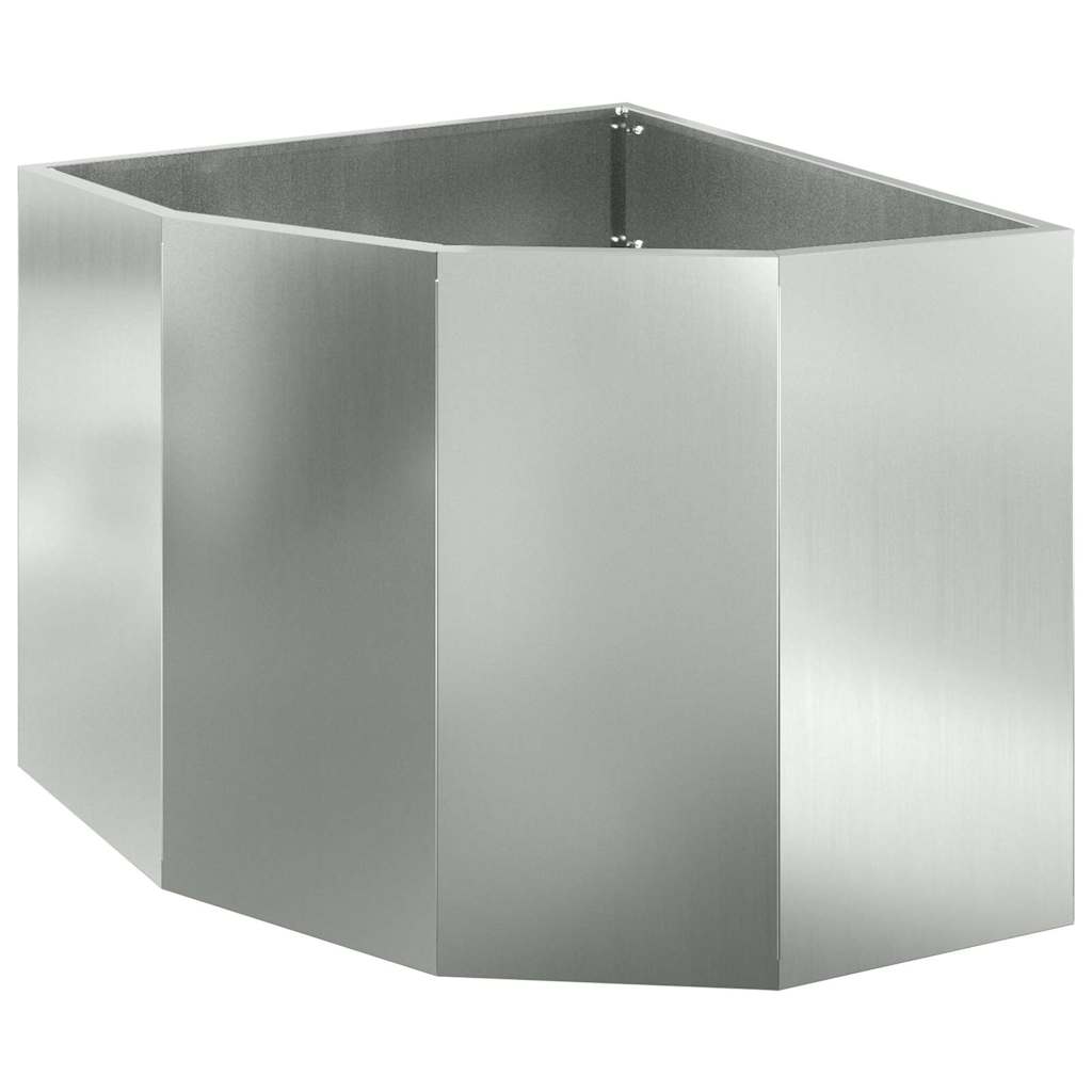 Vidaxx jardinière d'angle argent 60 x 60 x 50 cm en acier galvanisé