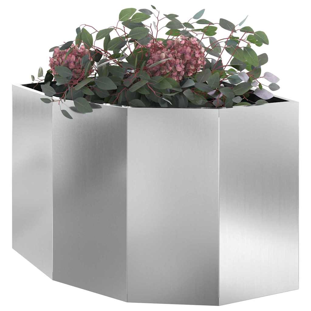 Vidaxx jardinière d'angle argent 60 x 60 x 50 cm en acier galvanisé