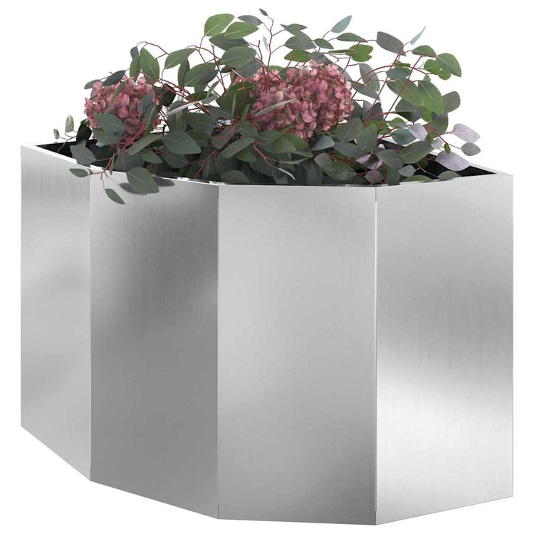 Vidaxx jardinière d'angle argent 60 x 60 x 50 cm en acier galvanisé