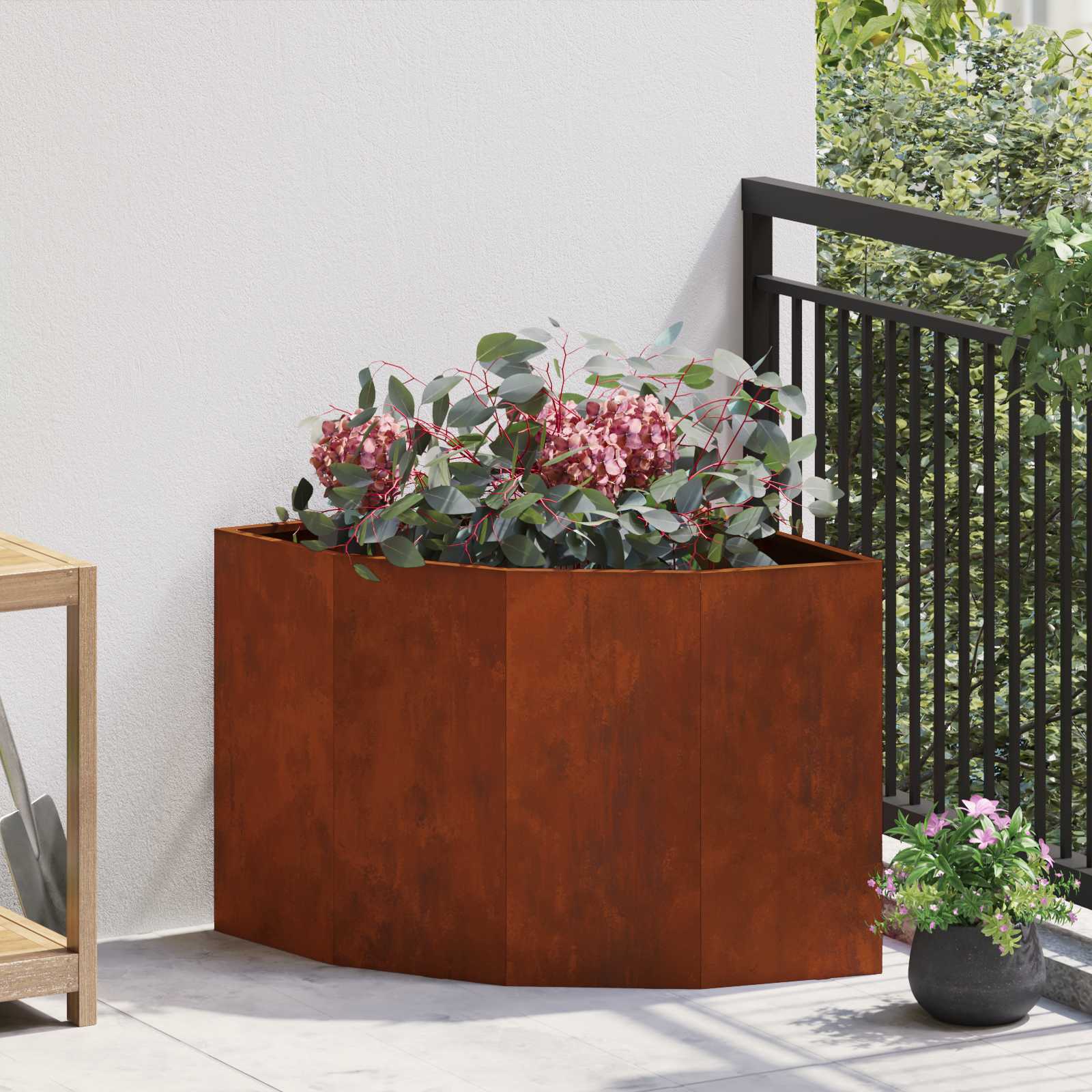 Vidaxx jardinière d'angle rouillé 60 x 60 x 50 cm acier corten