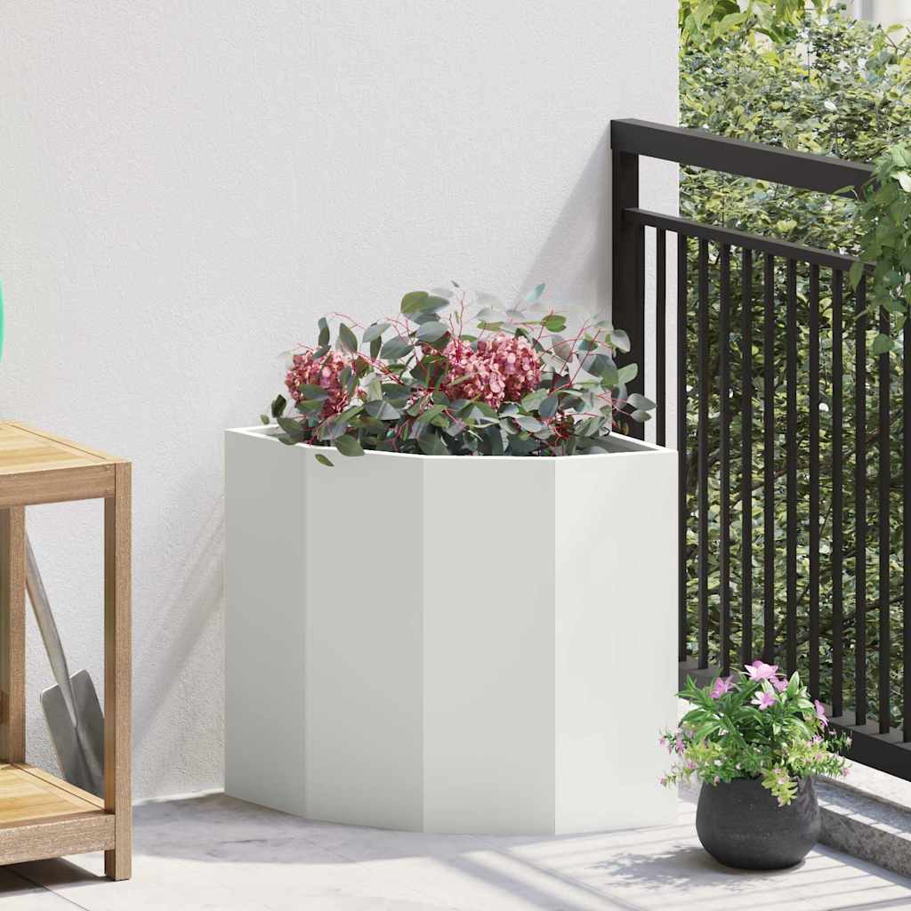 Vidaxx jardinière d'angle blanc 45 x 45 x 50 cm acier