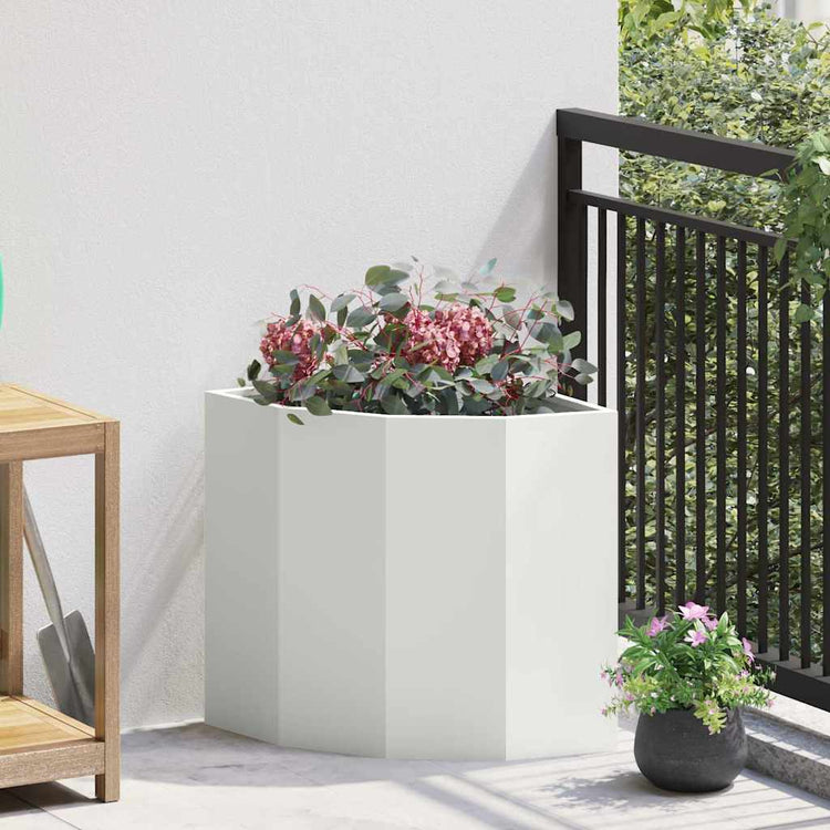 Vidaxx jardinière d'angle blanc 45 x 45 x 50 cm acier