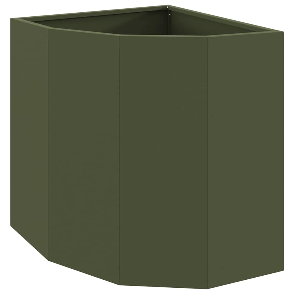 Vidaxx jardinière d'angle vert olive 45 x 45 x 50 cm acier