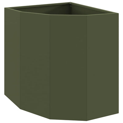 Vidaxx jardinière d'angle vert olive 45 x 45 x 50 cm acier