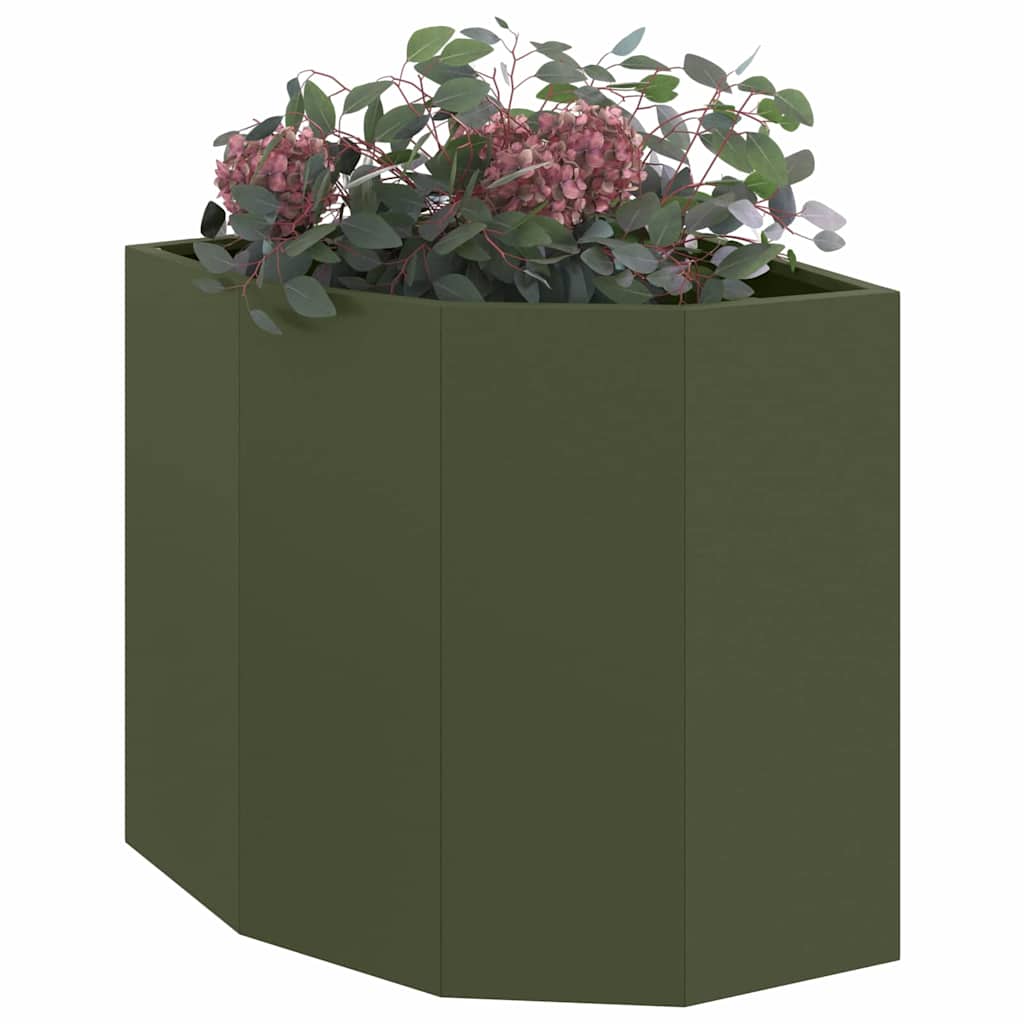 Vidaxx jardinière d'angle vert olive 45 x 45 x 50 cm acier