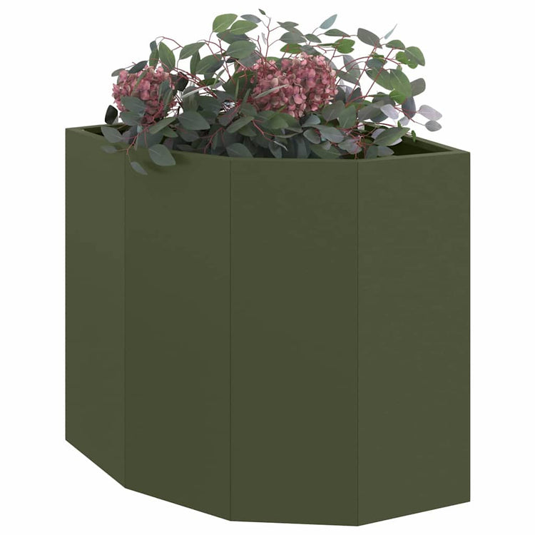 Vidaxx jardinière d'angle vert olive 45 x 45 x 50 cm acier