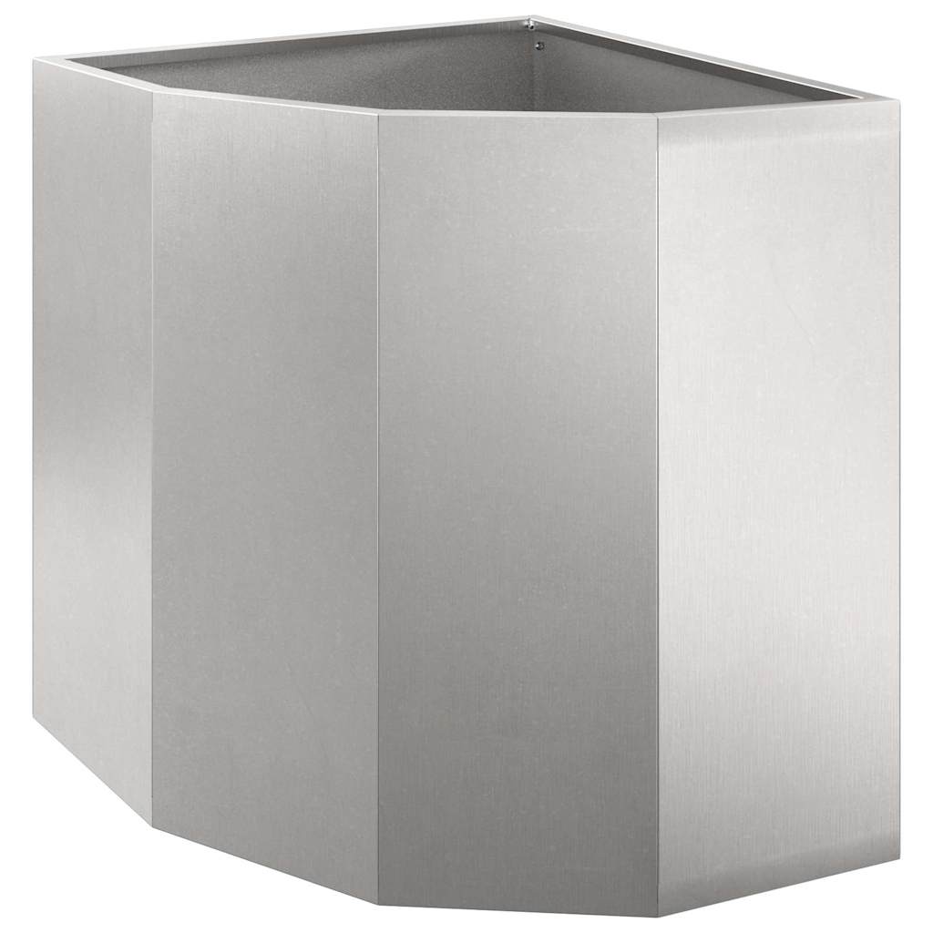 Vidaxx jardinière d'angle argent 45 x 45 x 50 cm acier inoxydable