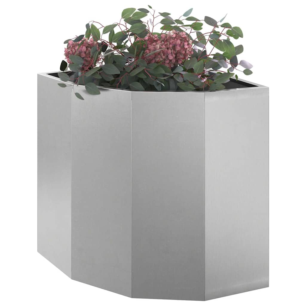Vidaxx jardinière d'angle argent 45 x 45 x 50 cm acier inoxydable