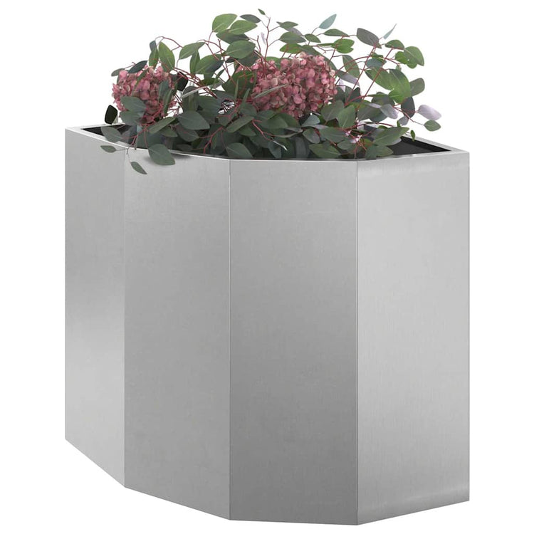 Vidaxx jardinière d'angle argent 45 x 45 x 50 cm acier inoxydable