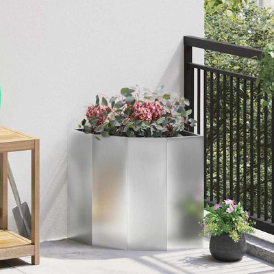 Vidaxx jardinière d'angle argent 45 x 45 x 50 cm en acier galvanisé