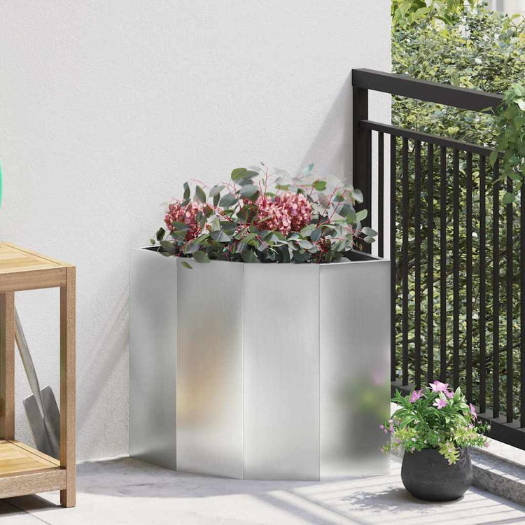 Vidaxx jardinière d'angle argent 45 x 45 x 50 cm en acier galvanisé