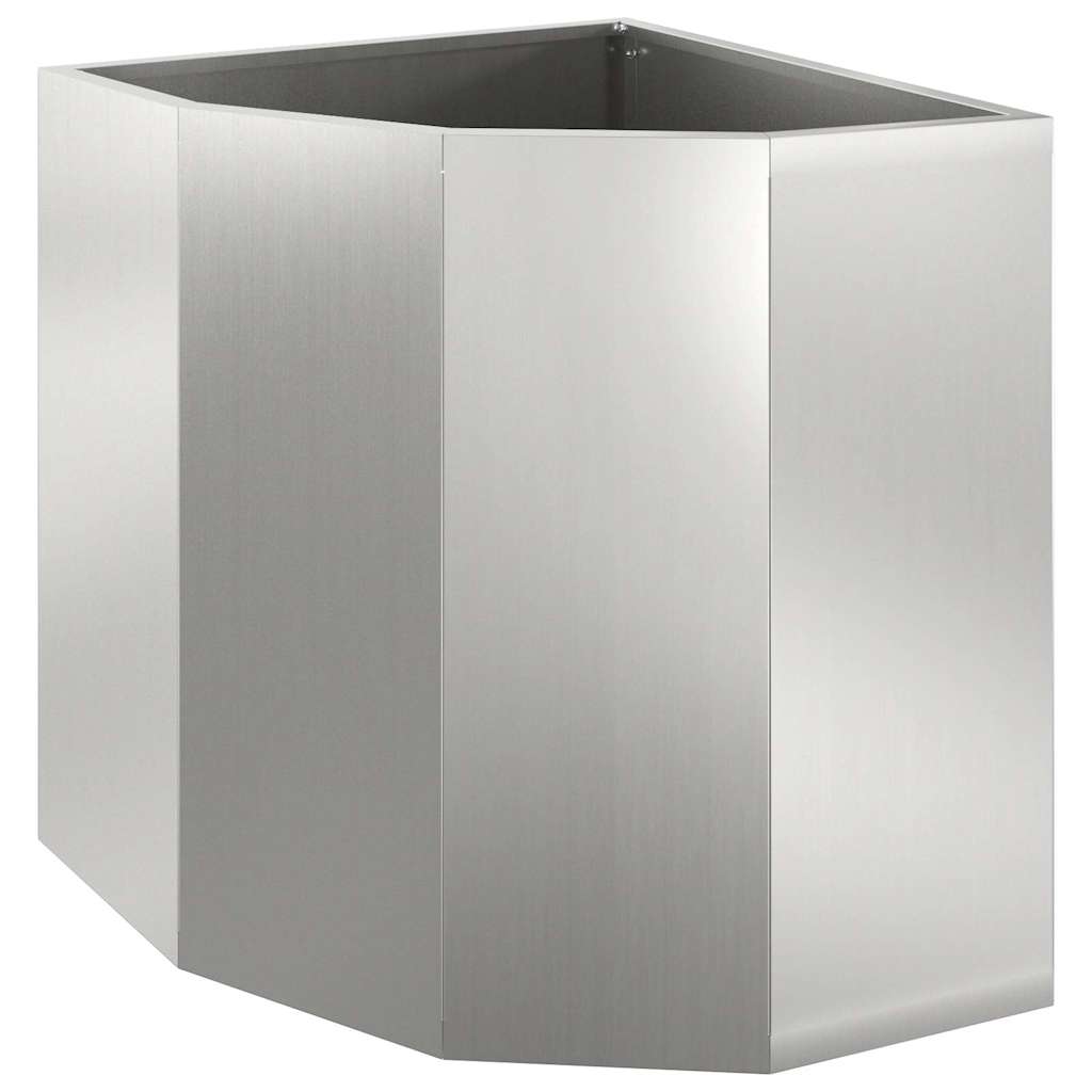 Vidaxx jardinière d'angle argent 45 x 45 x 50 cm en acier galvanisé