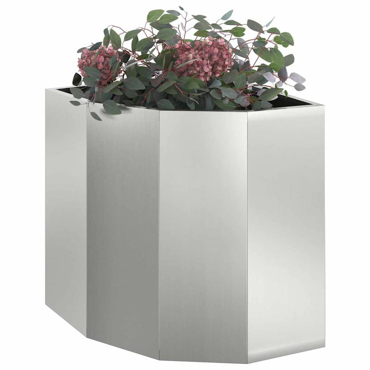 Vidaxx jardinière d'angle argent 45 x 45 x 50 cm en acier galvanisé