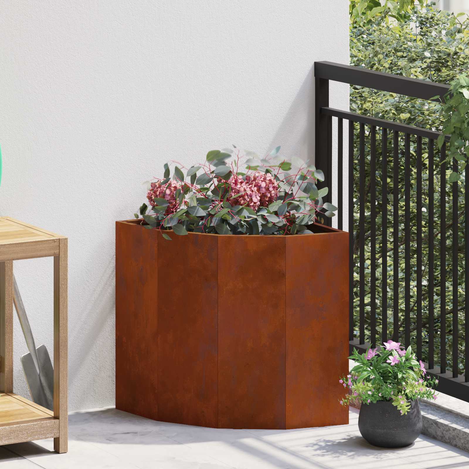 Vidaxx jardinière d'angle rouillé 45 x 45 x 50 cm acier corten