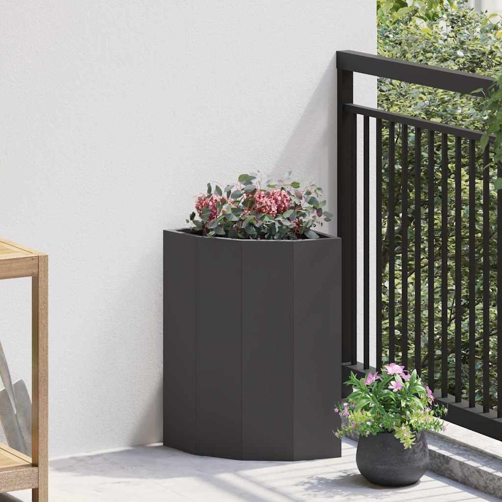 Vidaxx jardinière d'angle noir 30 x 30 x 50 cm acier