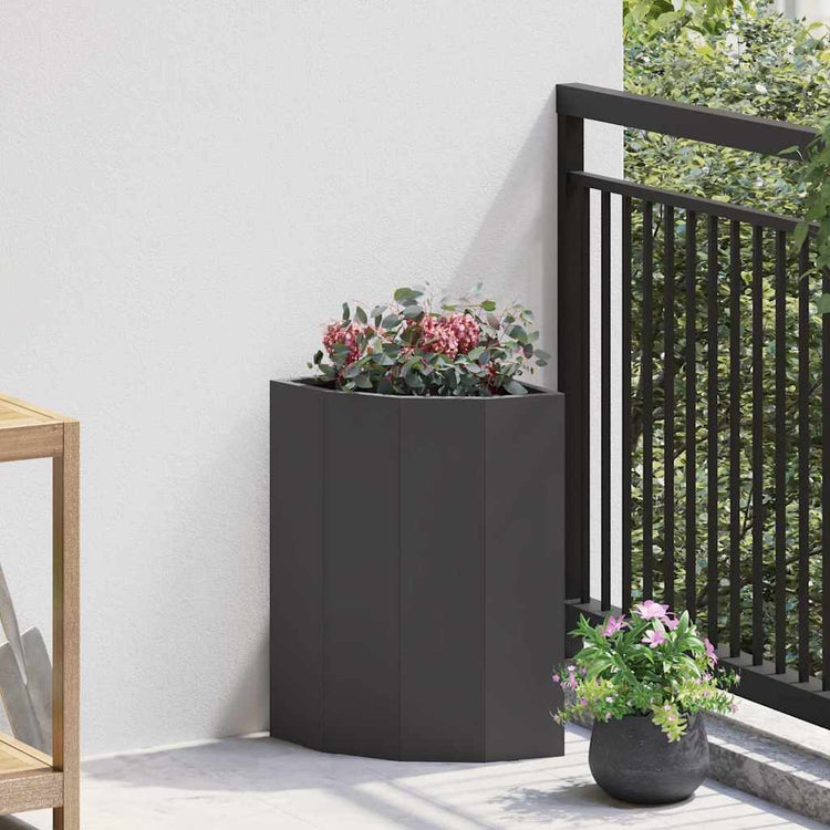 Vidaxx jardinière d'angle noir 30 x 30 x 50 cm acier