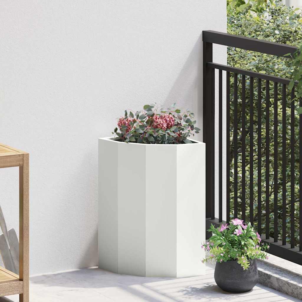 Vidaxx jardinière d'angle blanc 30 x 30 x 50 cm acier