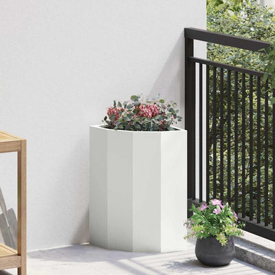 Vidaxx jardinière d'angle blanc 30 x 30 x 50 cm acier