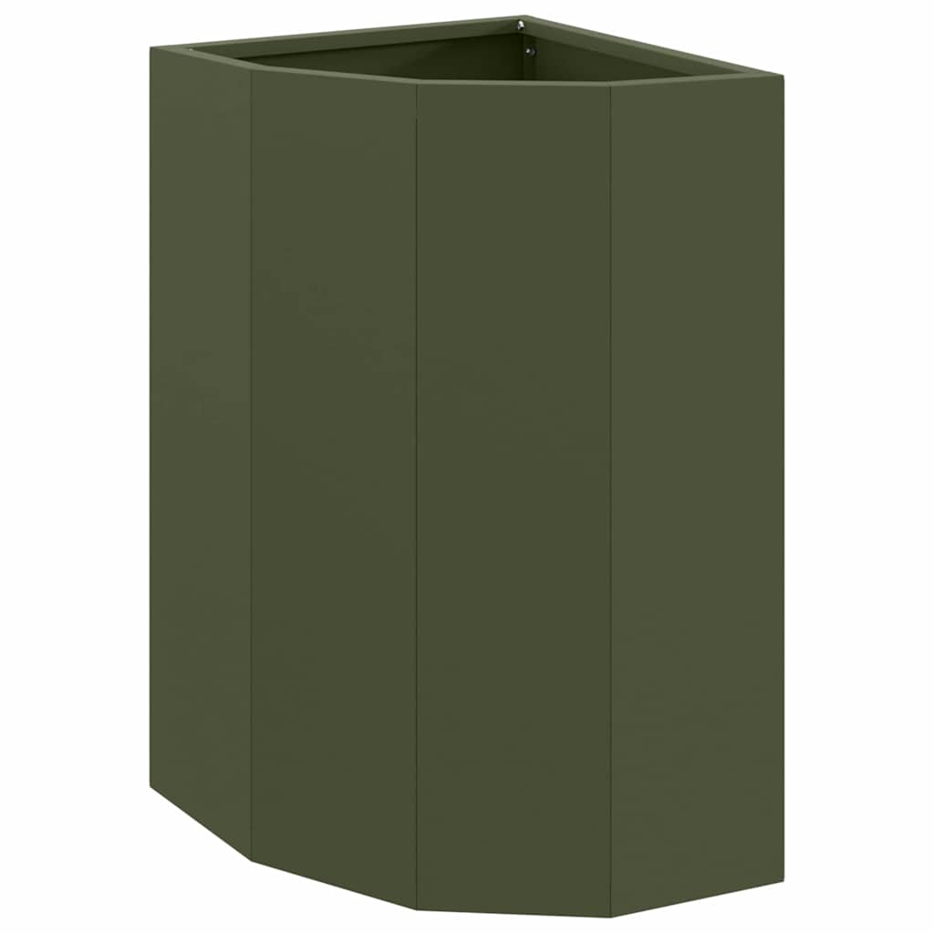 Vidaxx jardinière d'angle vert olive 30 x 30 x 50 cm acier