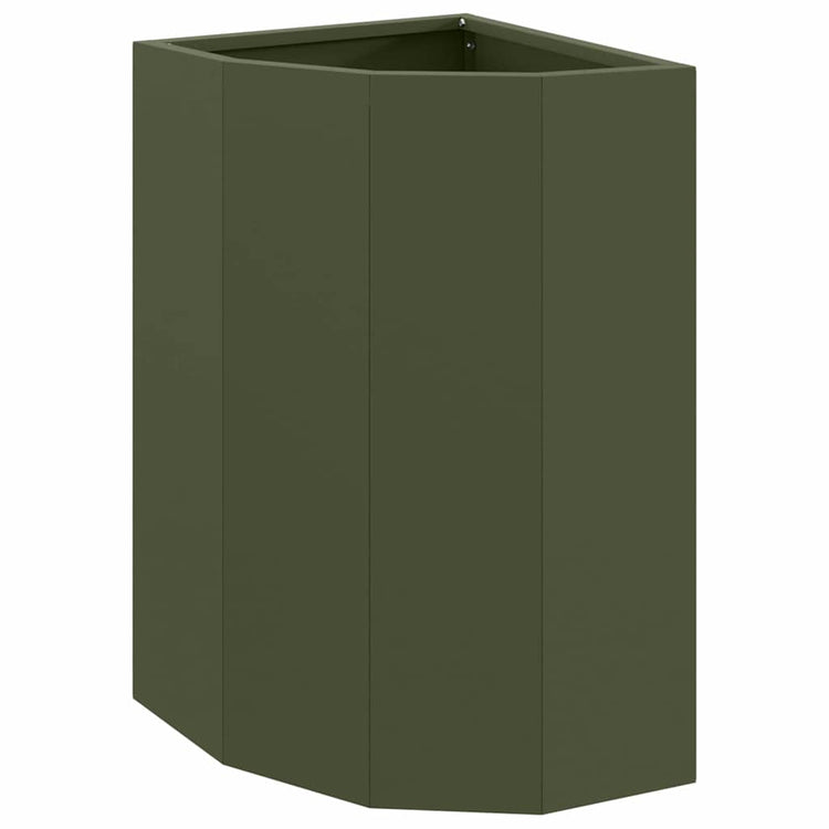 Vidaxx jardinière d'angle vert olive 30 x 30 x 50 cm acier