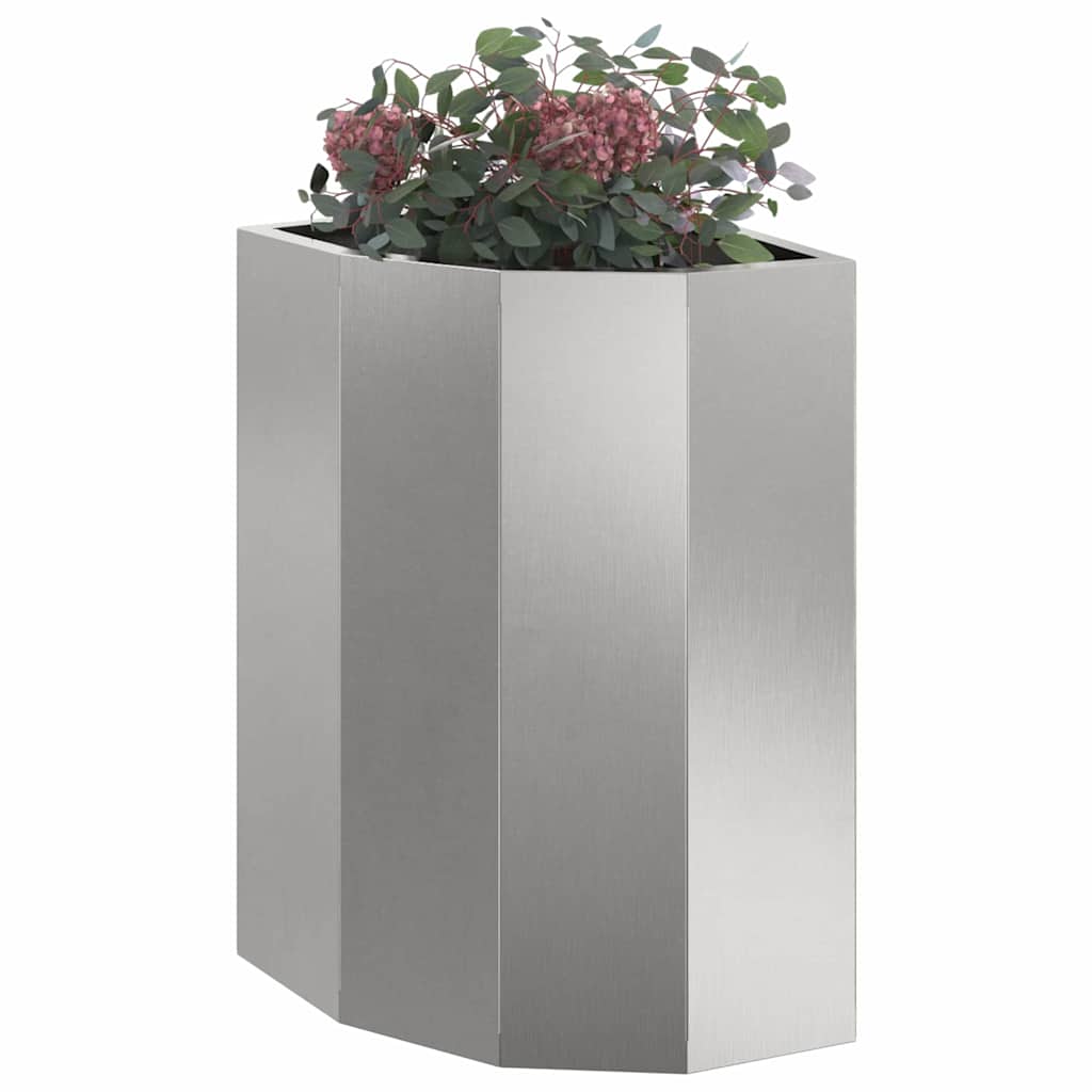 Vidaxx jardinière d'angle argent 30 x 30 x 50 cm acier inoxydable