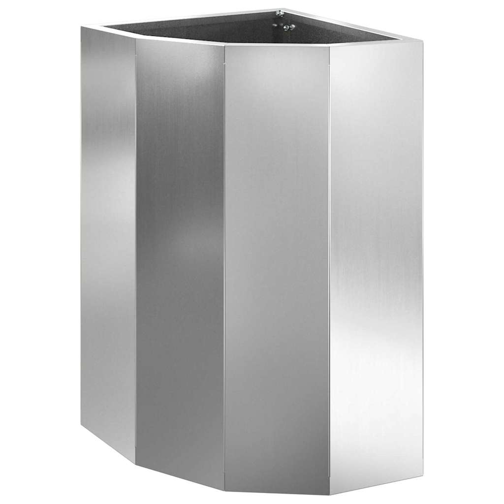 Vidaxx jardinière d'angle argent 30 x 30 x 50 cm en acier galvanisé