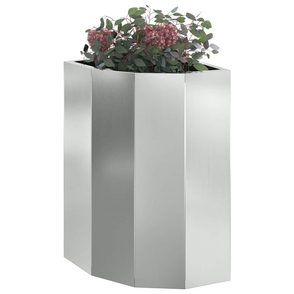 Vidaxx jardinière d'angle argent 30 x 30 x 50 cm en acier galvanisé