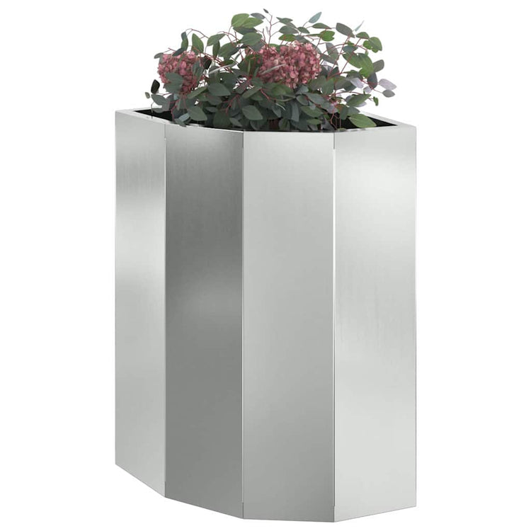 Vidaxx jardinière d'angle argent 30 x 30 x 50 cm en acier galvanisé