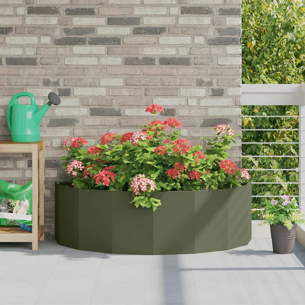 Vidaxx jardinière vert olive 120 x 60 x 35 cm acier