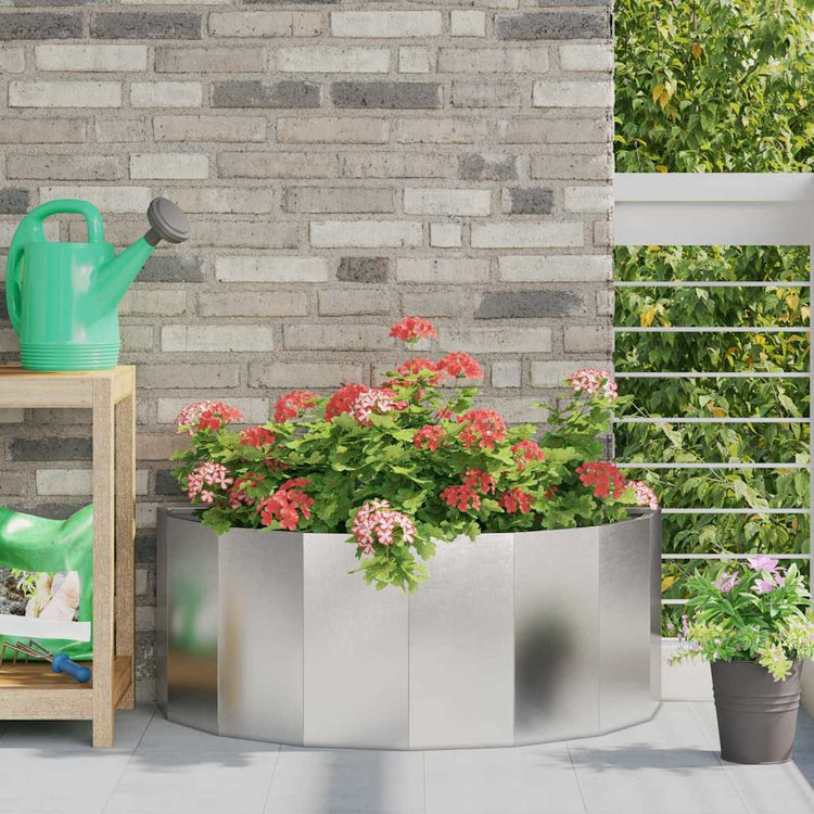Vidaxx jardinière argent 90 x 45 x 35 cm acier inoxydable