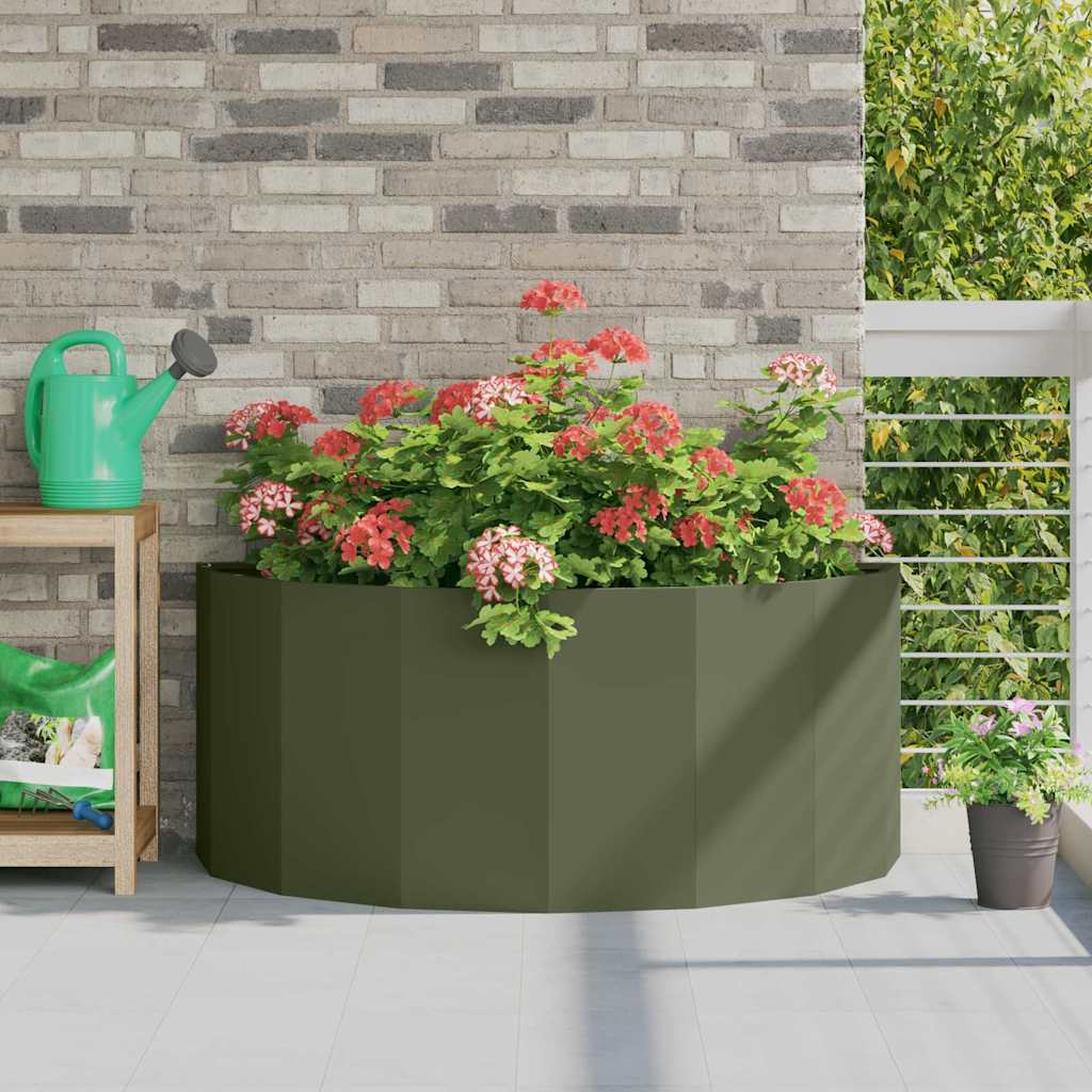 Vidaxx jardinière vert olive 120 x 60 x 50 cm acier