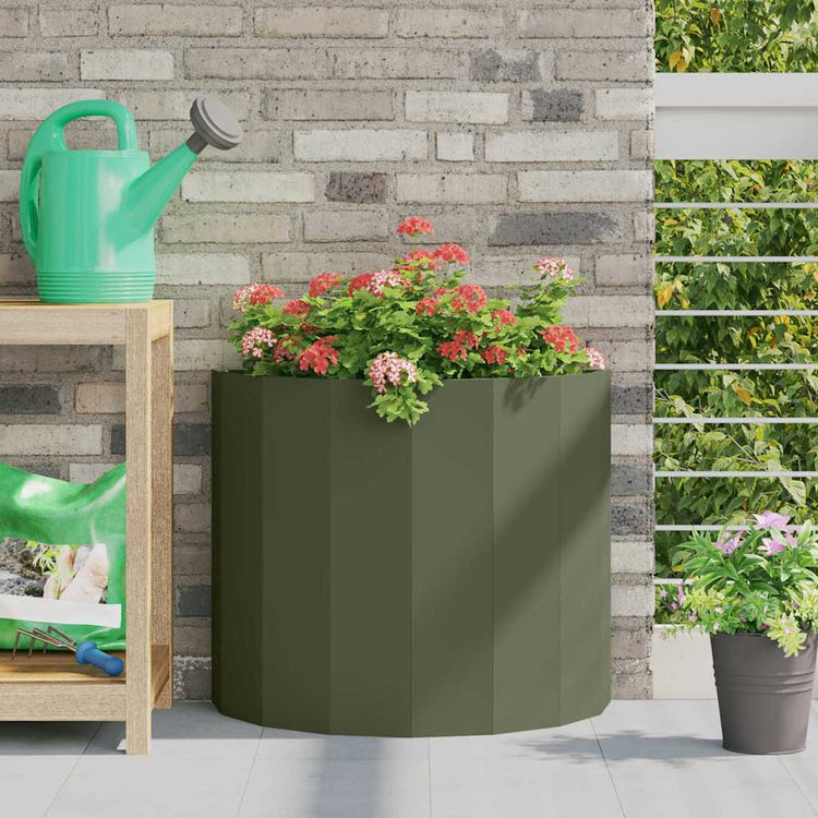 Vidaxx jardinière vert olive 60 x 30 x 50 cm acier