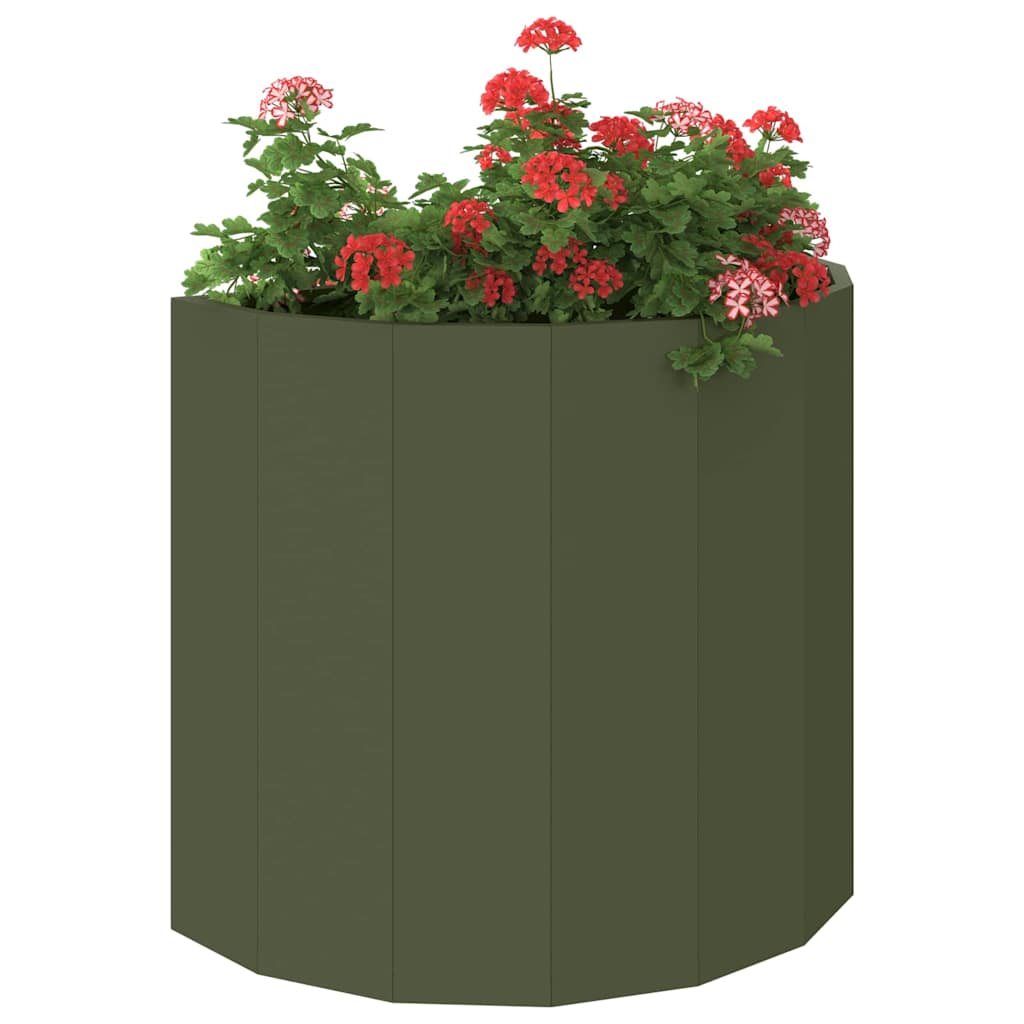 Vidaxx jardinière vert olive 60 x 30 x 50 cm acier