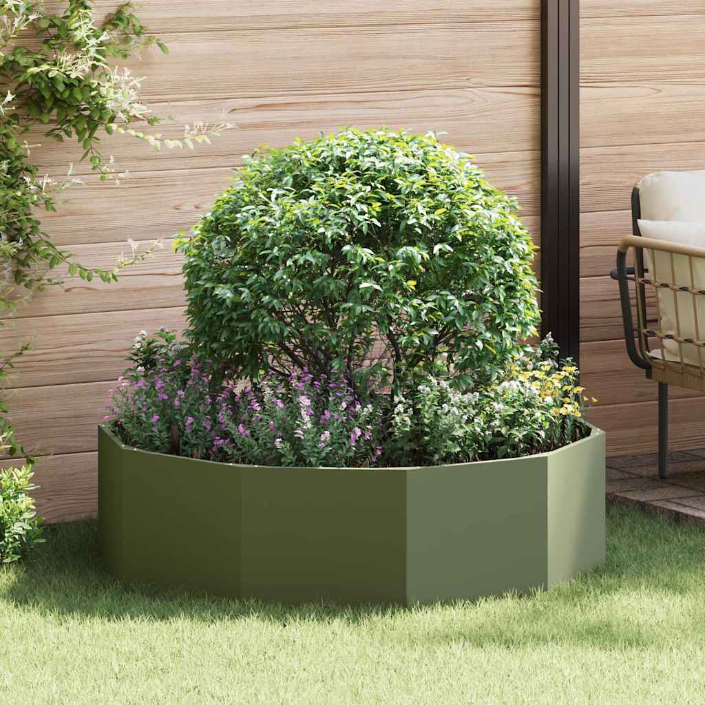 Vidaxx jardinière vert olive 120 x 120 x 35 cm acier
