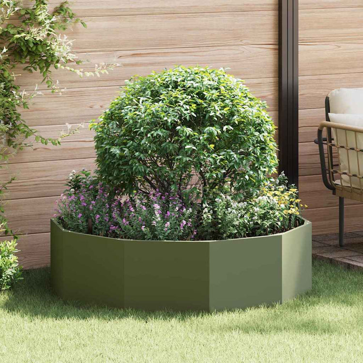 Vidaxx jardinière vert olive 120 x 120 x 35 cm acier