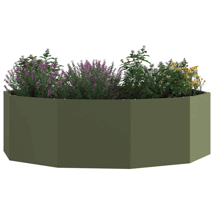 Vidaxx jardinière vert olive 120 x 120 x 35 cm acier