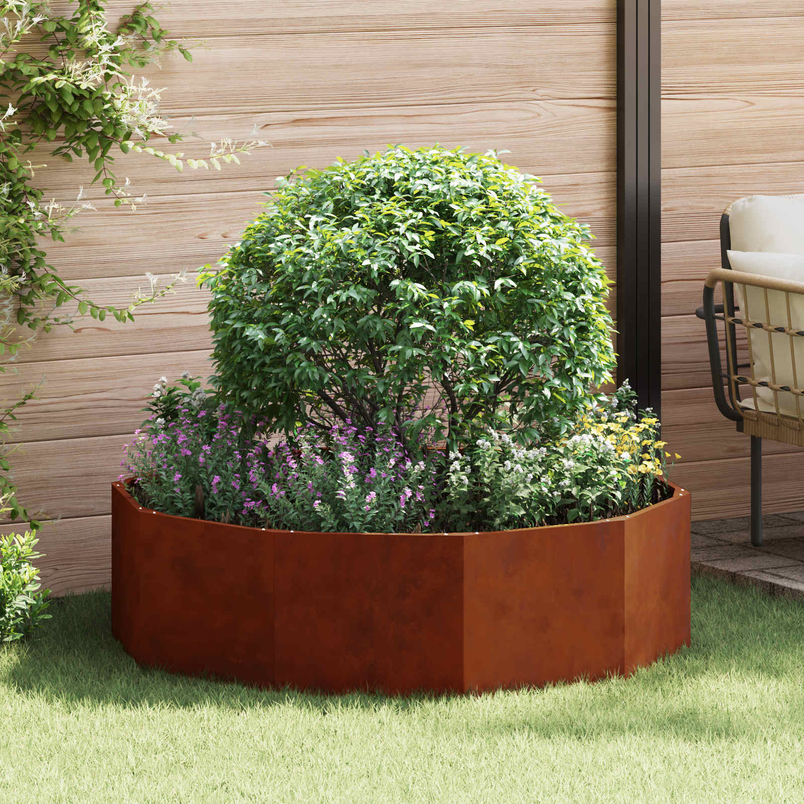 Vidaxx jardinière rouillé 120 x 120 x 35 cm acier corten