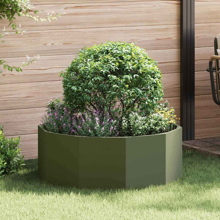 Vidaxx jardinière vert olive 90 x 90 x 35 cm acier