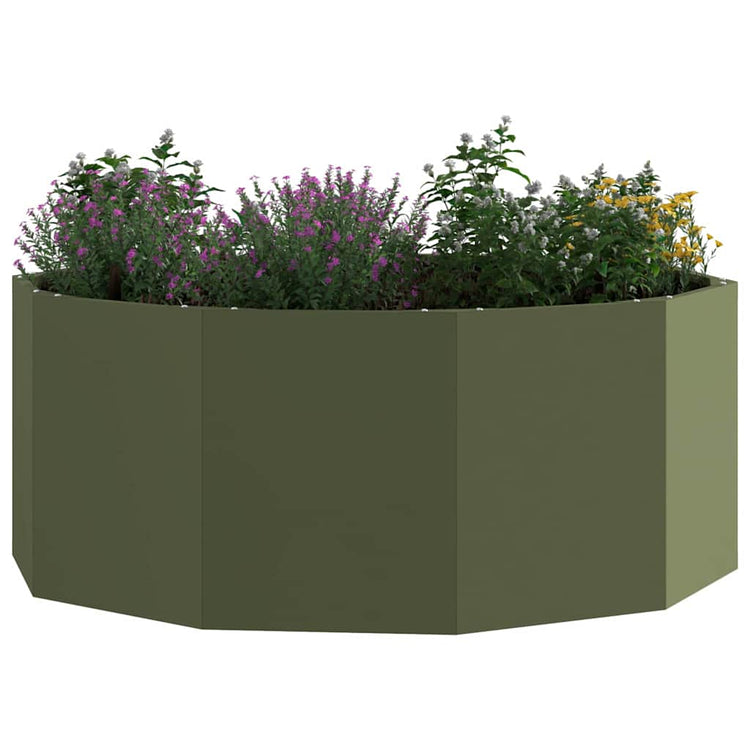 Vidaxx jardinière vert olive 90 x 90 x 35 cm acier
