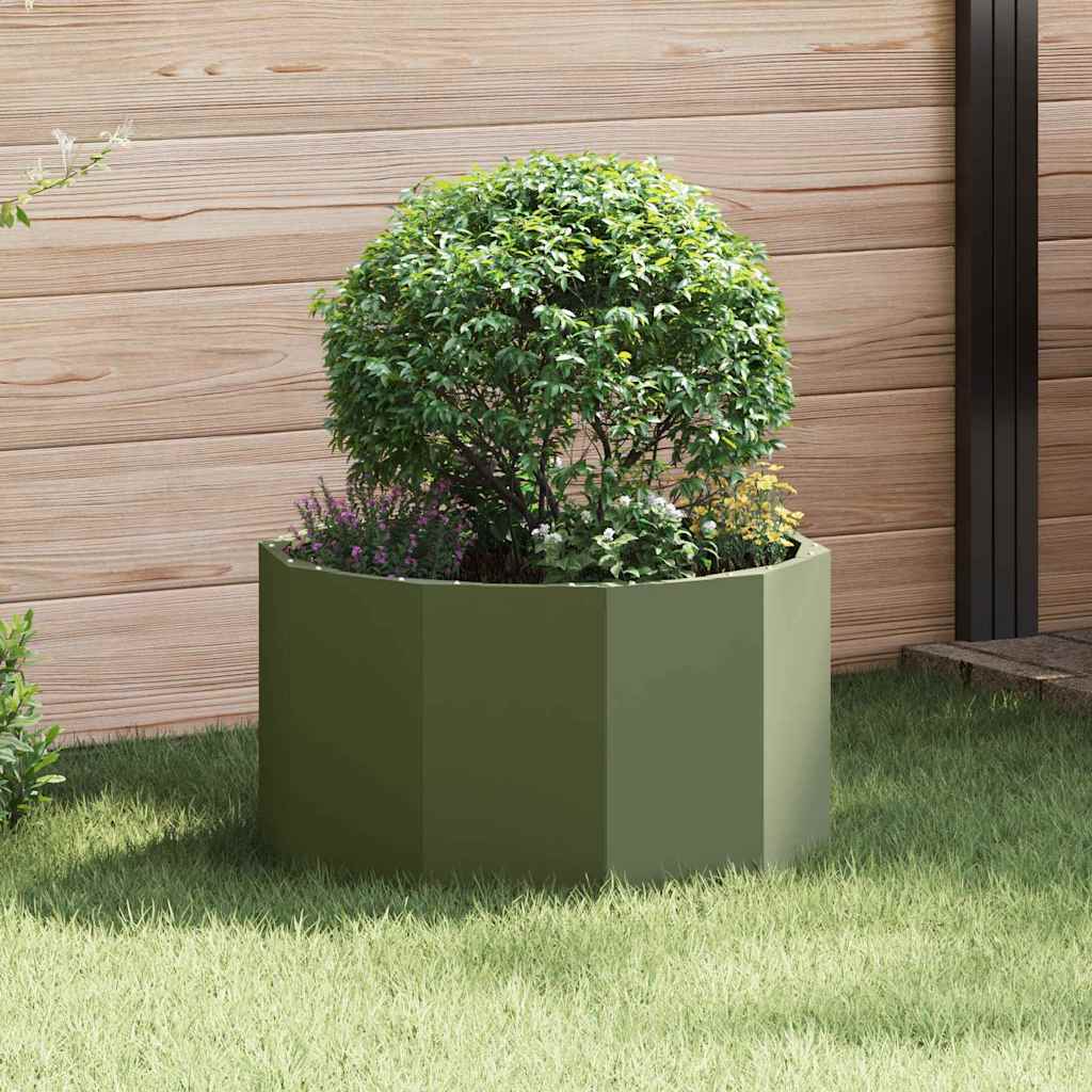 Vidaxx jardinière vert olive 60 x 60 x 35 cm acier