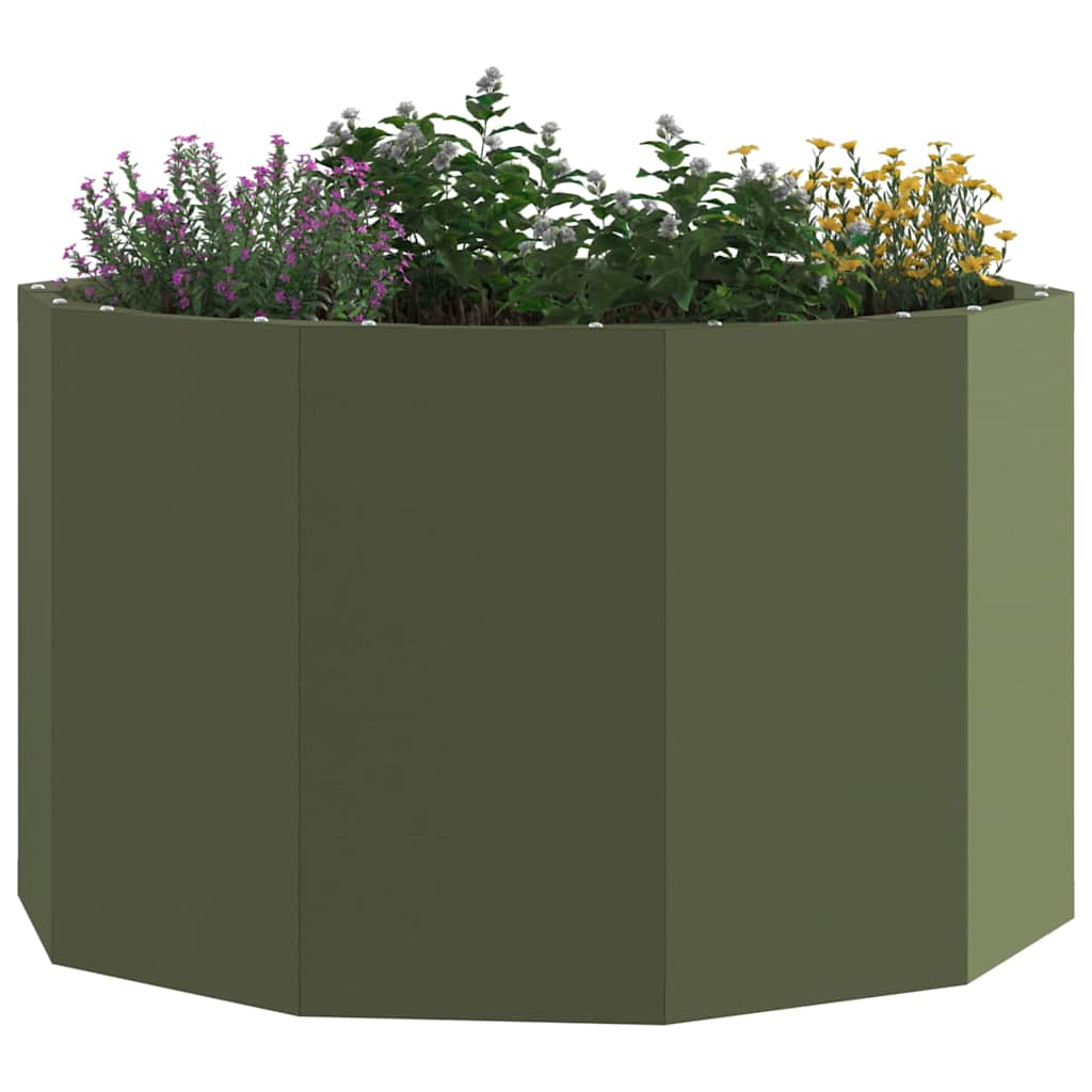 Vidaxx jardinière vert olive 60 x 60 x 35 cm acier