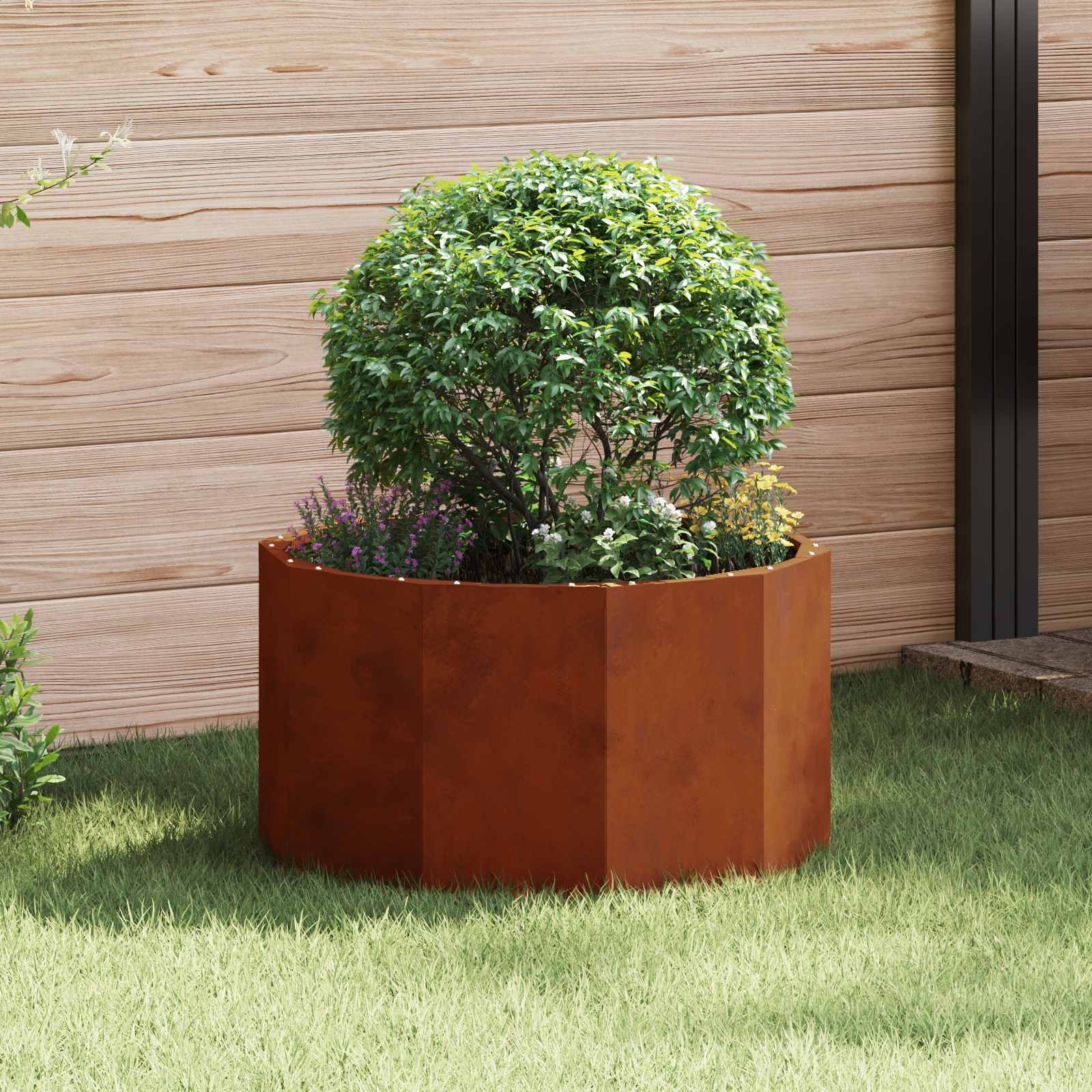 Vidaxl jardinière rouillé 60 x 60 x 35 cm acier corten