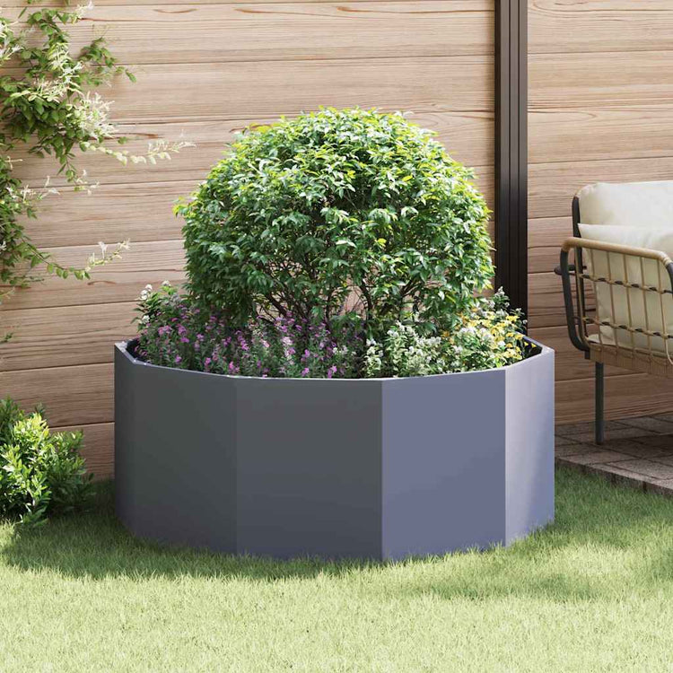 VidaXL jardinière anthracite 120 x 120 x 50 cm acier