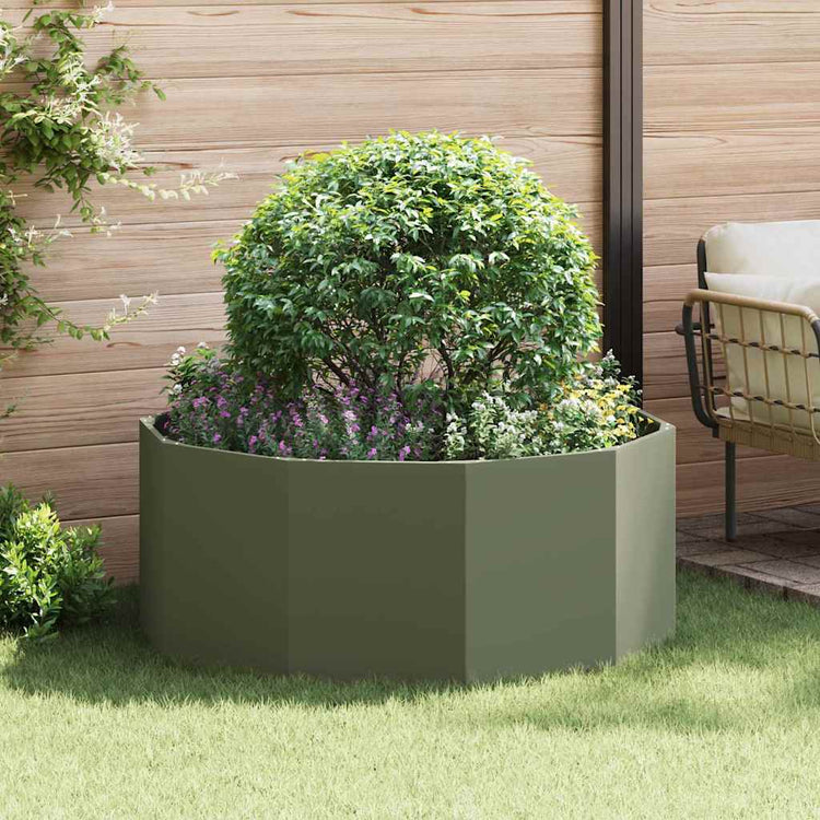 Vidaxx jardinière vert olive 120 x 120 x 50 cm acier