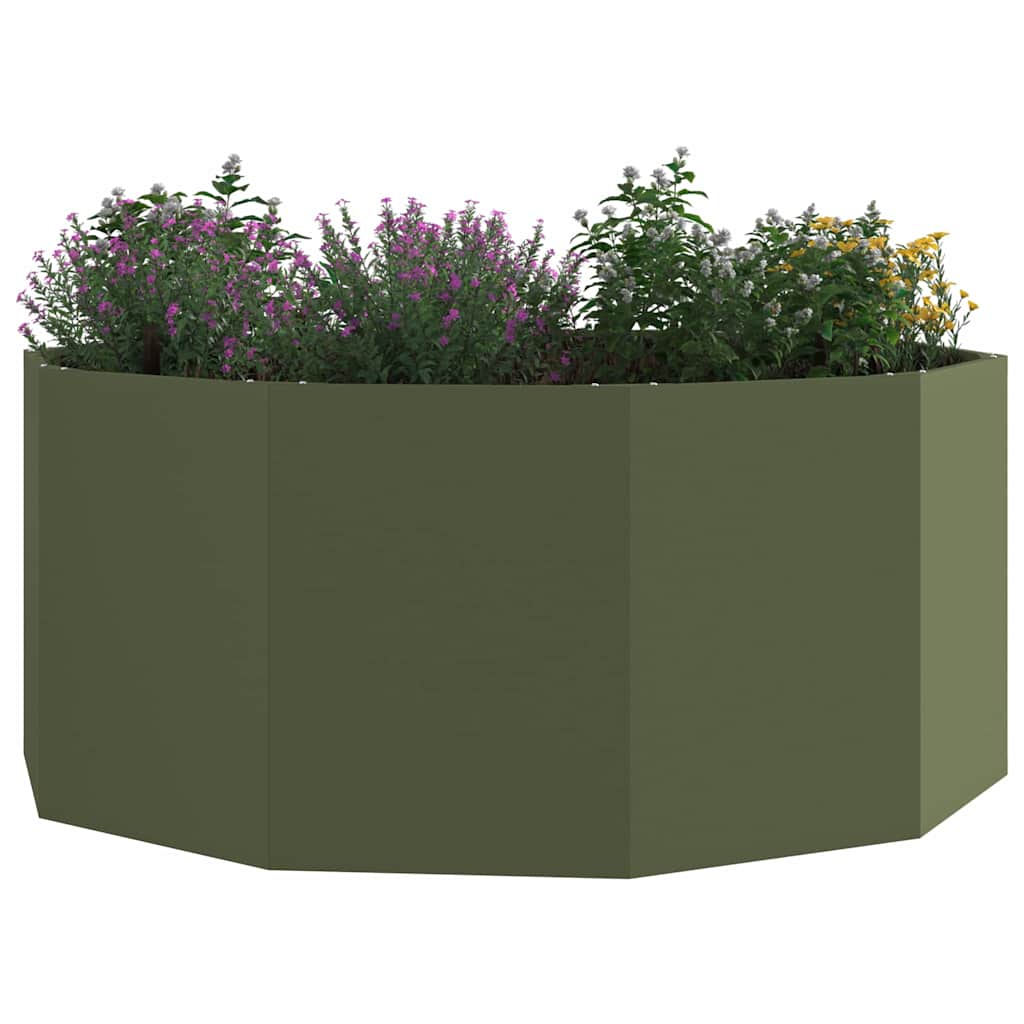 Vidaxx jardinière vert olive 120 x 120 x 50 cm acier