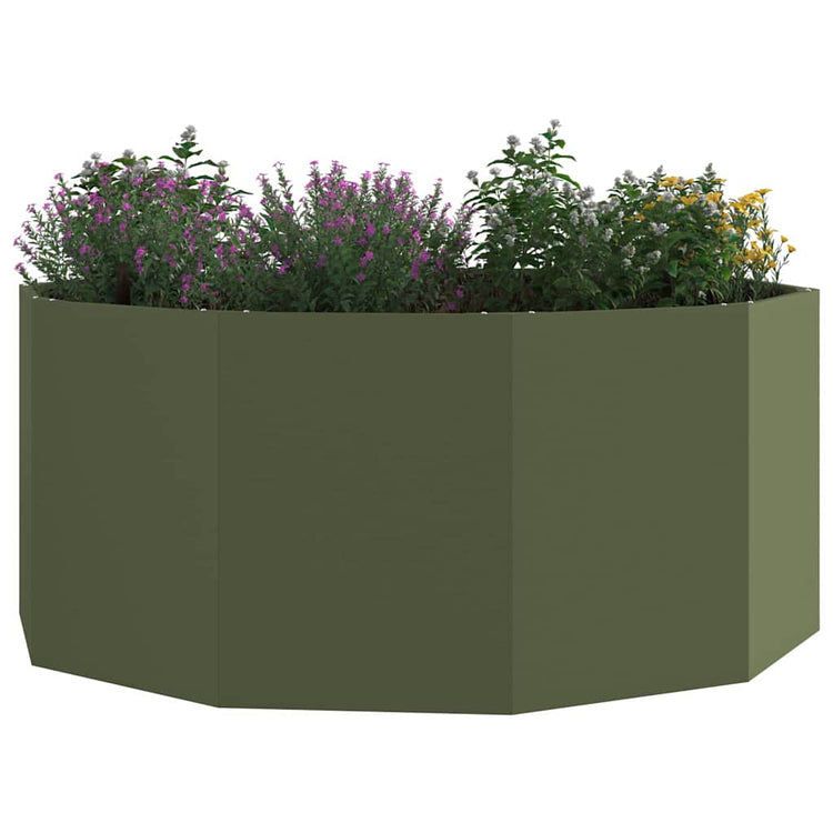 Vidaxx jardinière vert olive 120 x 120 x 50 cm acier